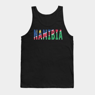 Namibia Text in Colors of the Namibia Flag Tank Top